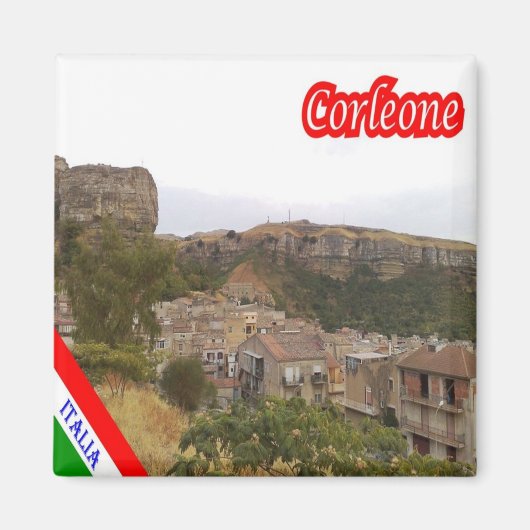 SCL080 CORLEONE, Sizilien, Italien, Kühlschrank Magnet (Vorne)