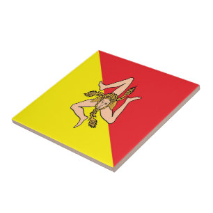 SCL082 SICILIAN FLAG, Sizilien, Italien, Fliese