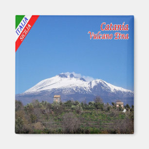 SCL088 CATANIA, Ätna mit Schnee, Sizilien, Kühlsch Magnet