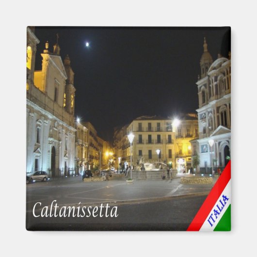 SCL091 CALTANISSETTA, Piazza Garibaldi, Kühlschran Magnet (Vorne)