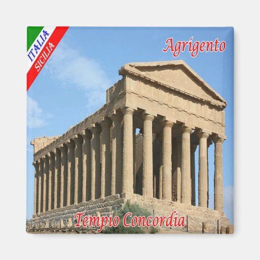 SCL092 AGRIGENTO, Tempel von Concordia, Kühlschran Magnet (Vorne)
