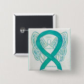 Scleroderma Angel Awareness Ribbon Buttone Button (Vorne & Hinten)