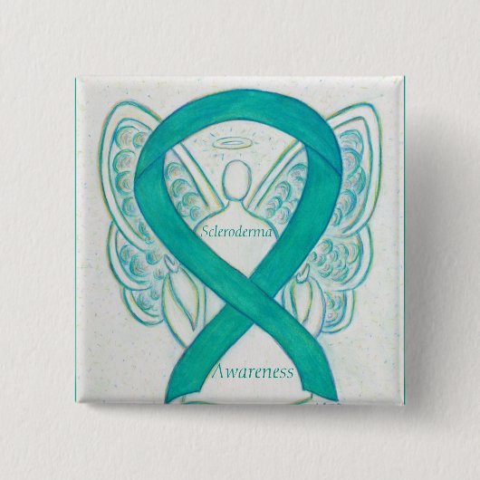 Scleroderma Angel Awareness Ribbon Buttone Button (Vorderseite)