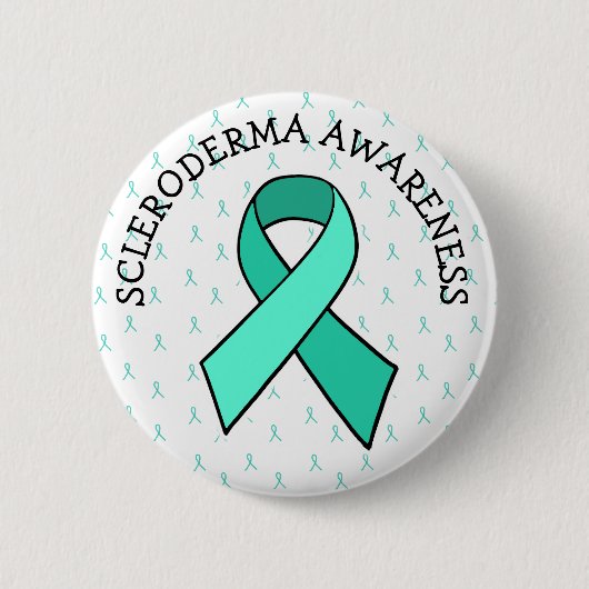 Scleroderma Awareness Aquamarin Ribbon Button (Vorderseite)