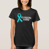 Scleroderma Awareness Aquamarin Ribbon Warrior T-Shirt (Vorderseite)