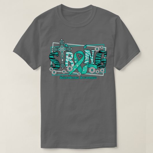 Scleroderma Awareness Awareness Cross Band Stron T-Shirt (Design vorne)