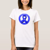 Scleroderma Awareness Blue Ribbon Weißes Herz T-Shirt (Vorderseite)