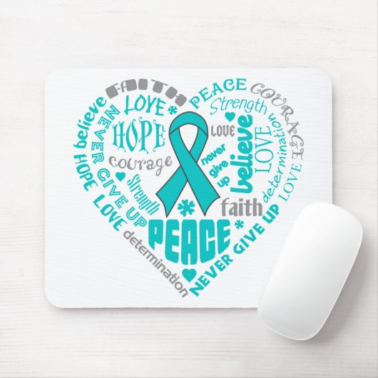 Scleroderma Awareness Heart Words Mousepad (Mit Mouse)