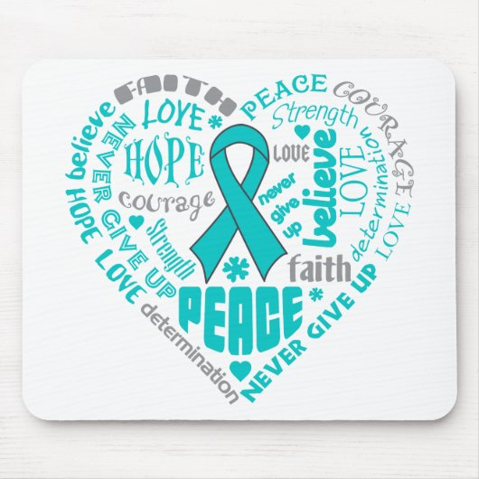 Scleroderma Awareness Heart Words Mousepad (Vorne)