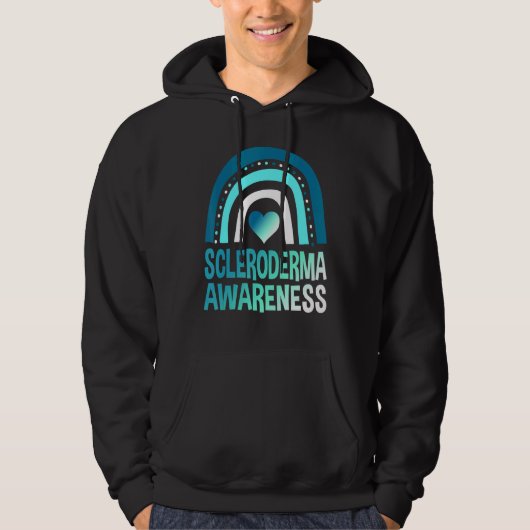 Scleroderma Awareness Montag Survivor Krieger Aqua Hoodie (Vorderseite)