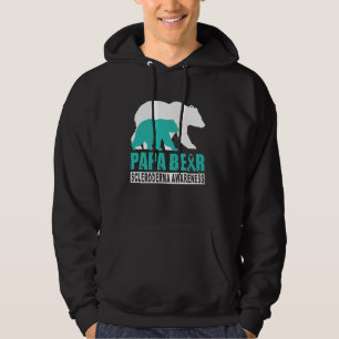 Scleroderma Awareness Papa Bear Aquamarine Unterst Hoodie