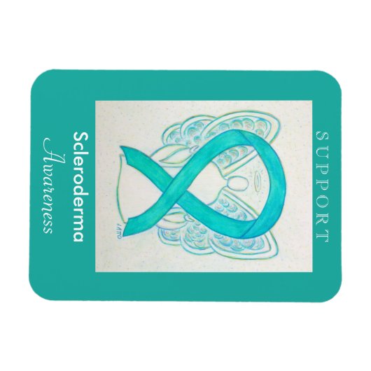 Scleroderma Awareness Ribbon Angel Custom Magnet (Horizontal)