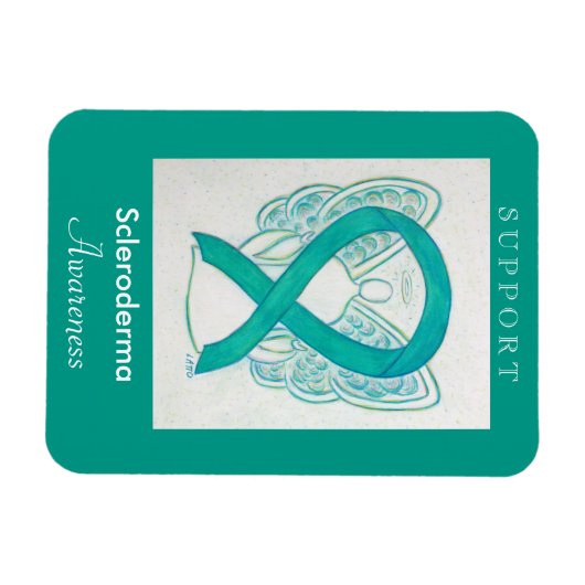 Scleroderma Awareness Ribbon Angel Custom Magnet (Horizontal)