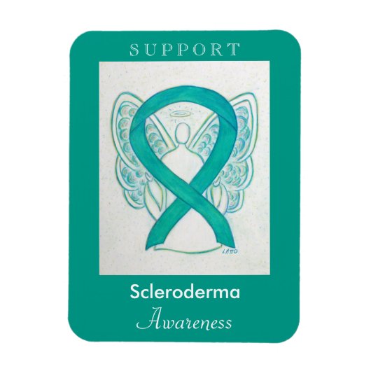 Scleroderma Awareness Ribbon Angel Custom Magnet (Vertikal)