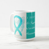 Scleroderma Awareness Ribbon Engel Custom Tasse (Vorderseite Links)