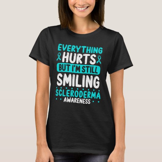 Scleroderma Awareness Teal Ribbon Warrior T-Shirt (Vorderseite)