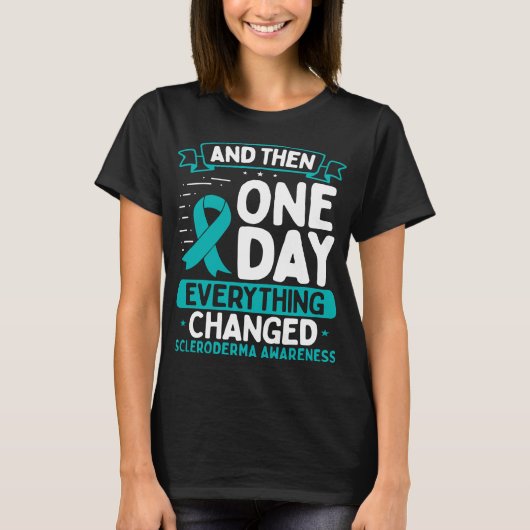 Scleroderma Awareness Warrior Survivor Ribbon T-Shirt (Vorderseite)