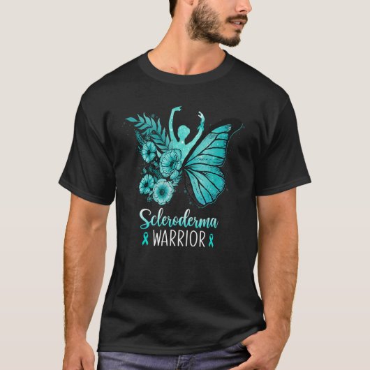 Scleroderma Warrior kämpfen Aquamarines Bewusstsei T-Shirt (Vorderseite)