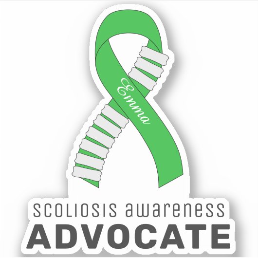Scoliose Awareness Advocate Vinyl Sticker (Vorderseite)