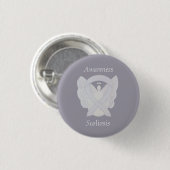 Scoliose Awareness Angel White Ribbon Art Button (Vorne & Hinten)