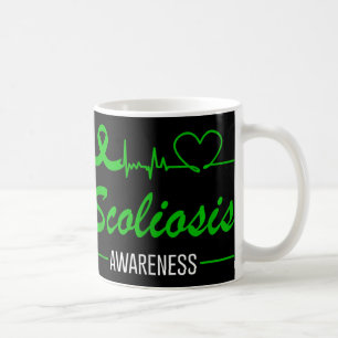 Scoliose Awareness Liebe Heartbeat Green Ribbon Su Kaffeetasse