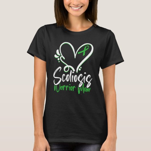 Scoliose Awareness Mama Herzschottischer Krieger S T-Shirt (Vorderseite)