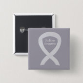 Scoliose Awareness White Ribbon Custom Art Button (Vorne & Hinten)