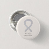 Scoliose Awareness White Ribbon Custom Art Button (Vorne & Hinten)