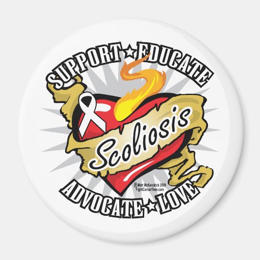 Scoliose Klassisches Herz Magnet (Vorne)