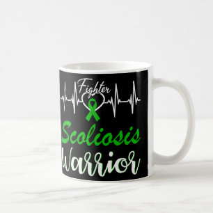 Scoliose Warrior Heartbeat Fight Green Ribbon Lov Kaffeetasse