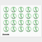 Scoliose Warrior Ribbon White Round Sticker (Blatt)