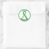 Scoliose Warrior Ribbon White Round Sticker (Tasche)