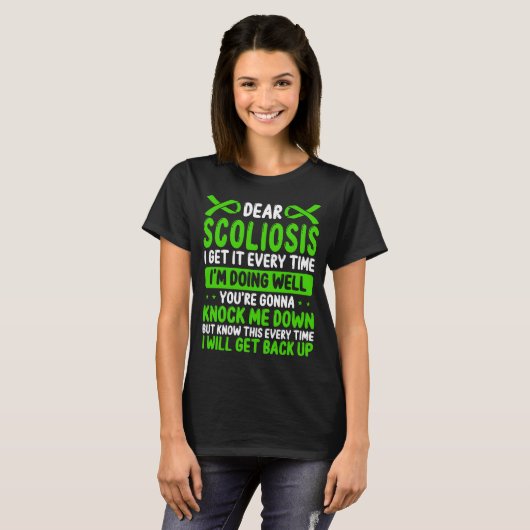 Scoliosis Awareness Month Green Scoliosis Ribbon T-Shirt (Vorne ganz)