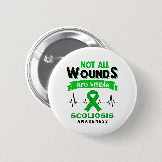 Scoliosis Awareness Month Ribbon Geschenke Button (Vorne & Hinten)