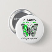 Scoliosis Awareness Month Ribbon Geschenke Button (Vorne & Hinten)