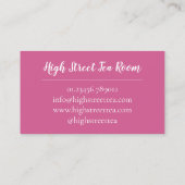 Scone Clotted Cream Jam Tea Shoppe Café Bäckerei Visitenkarte (Rückseite)