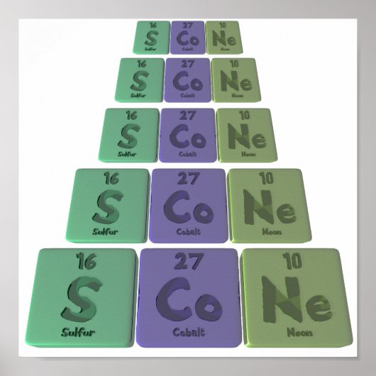 Scone-S-Co-Ne-Schwefel-Cobalt-Neon.png Poster (Vorne)