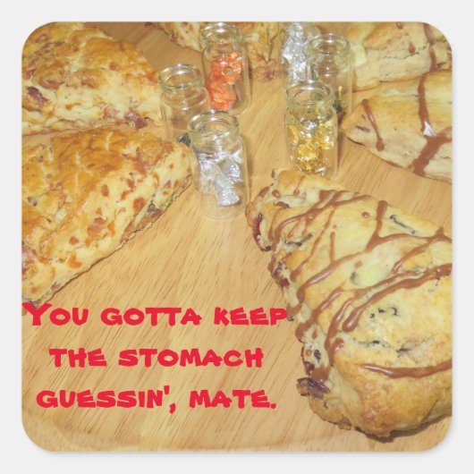 Scones sind köstlich quadratischer aufkleber (Vorderseite)