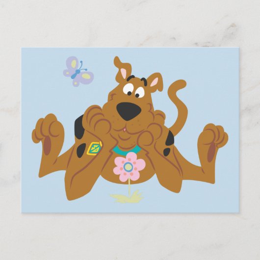 Scooby-Doo Admiring-Blume Postkarte (Vorderseite)