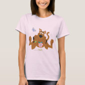 Scooby-Doo Admiring-Blume T-Shirt (Vorderseite)
