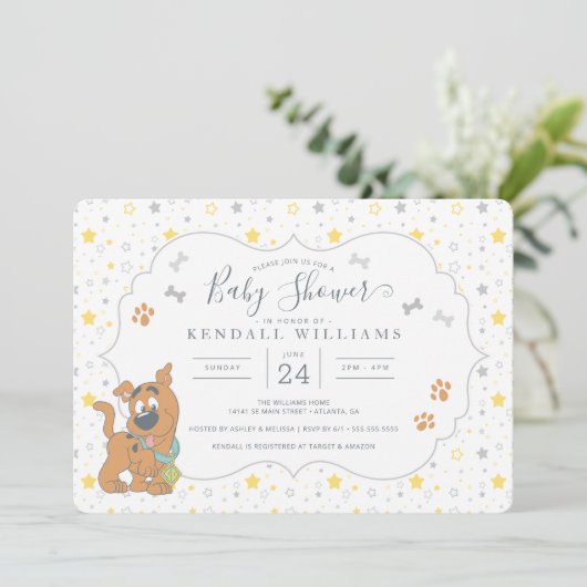 Scooby-Doo Baby Shower Einladung (Stehend Vorderseite)
