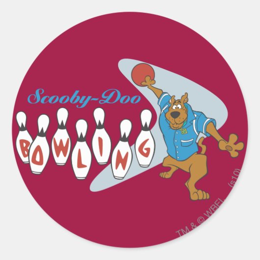 Scooby-Doo Bowling Runder Aufkleber (Vorderseite)
