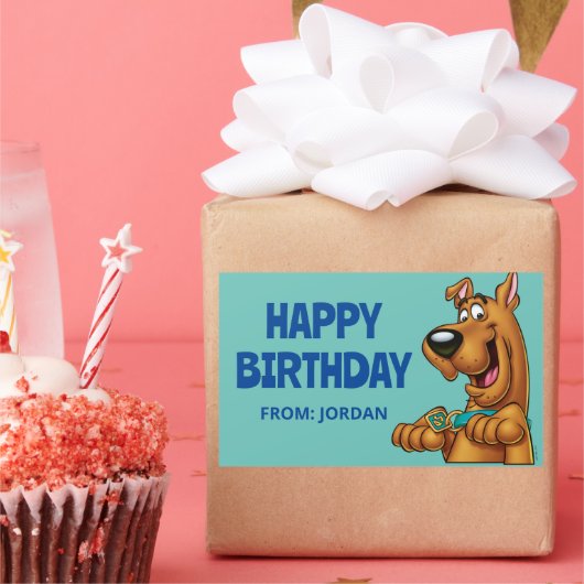 Scooby-Doo bricht auf | Happy Birthday Rechteckiger Aufkleber (Party)