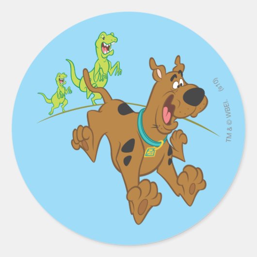 Scooby-Doo Dinosaur Escape Runder Aufkleber (Vorderseite)