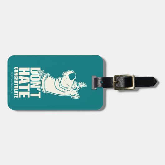 Scooby-Doo "Don't Hate, Congratuliere" Grafik Gepäckanhänger (Vorderseite horizontal)