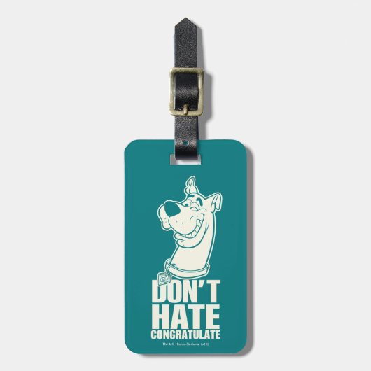 Scooby-Doo "Don't Hate, Congratuliere" Grafik Gepäckanhänger (Vorderseite vertikal)