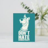 Scooby-Doo "Don't Hate, Congratuliere" Grafik Postkarte (Stehend Vorderseite)