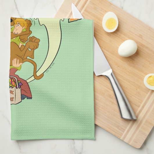 Scooby-Doo | Frohe Halloween Geschirrtuch (Viertel Falte)