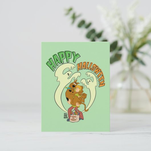 Scooby-Doo | Frohe Halloween Postkarte (Stehend Vorderseite)