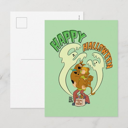 Scooby-Doo | Frohe Halloween Postkarte (Vorne/Hinten)